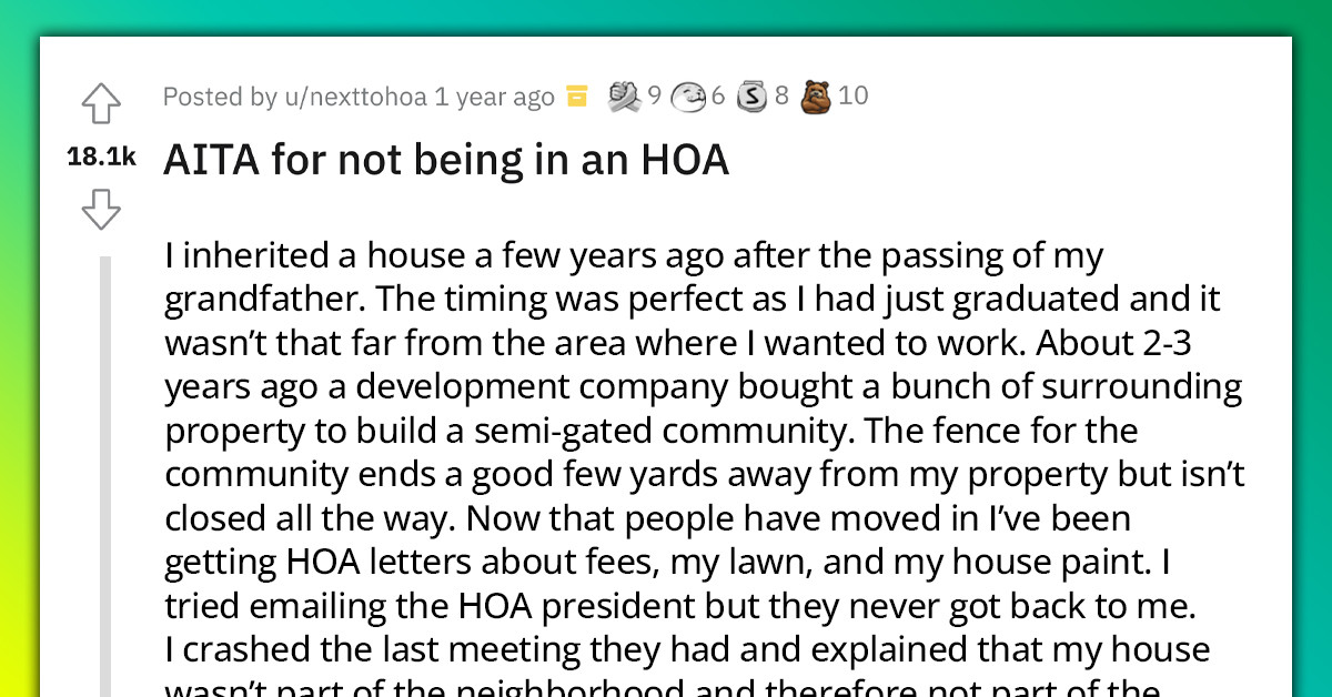 Homeowner Refuses To Conform With The HOA And Is Blamed Of Affecting The Property Values