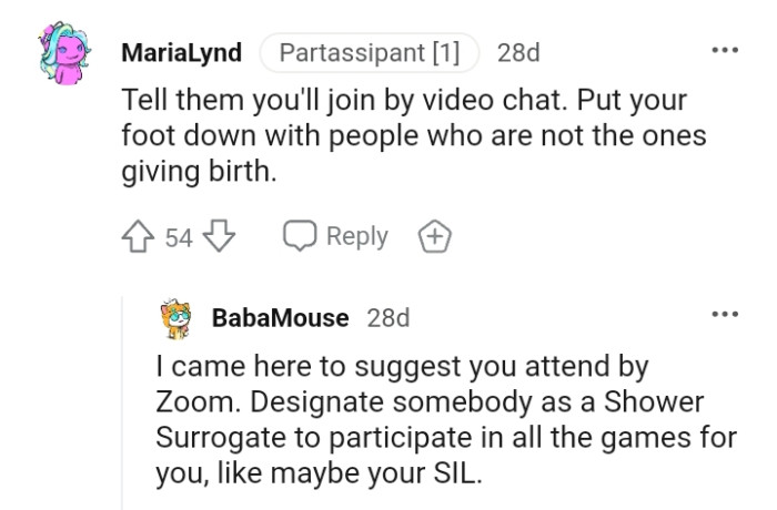 The OP can choose to join through video chat