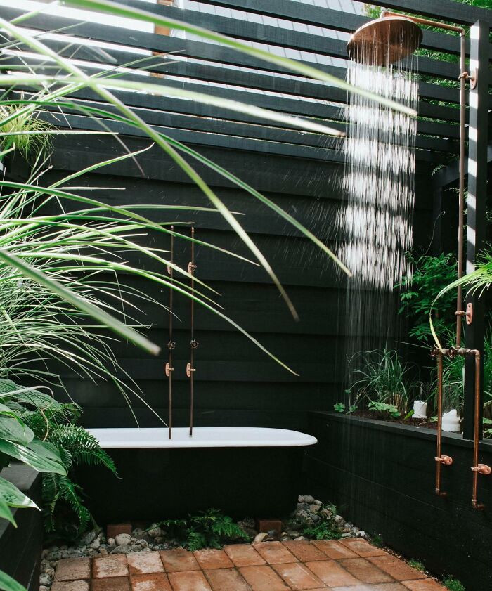 Shower nook for the backyard.