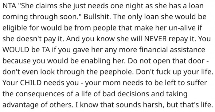 2. She Would Be Enabling Her Mom by Rendering Any Assistance.