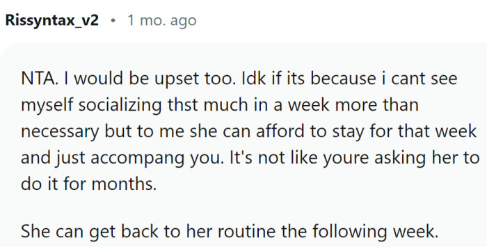 Her routine can wait