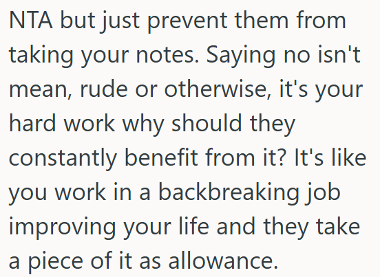 OP's effort shouldn’t be treated like free allowance.