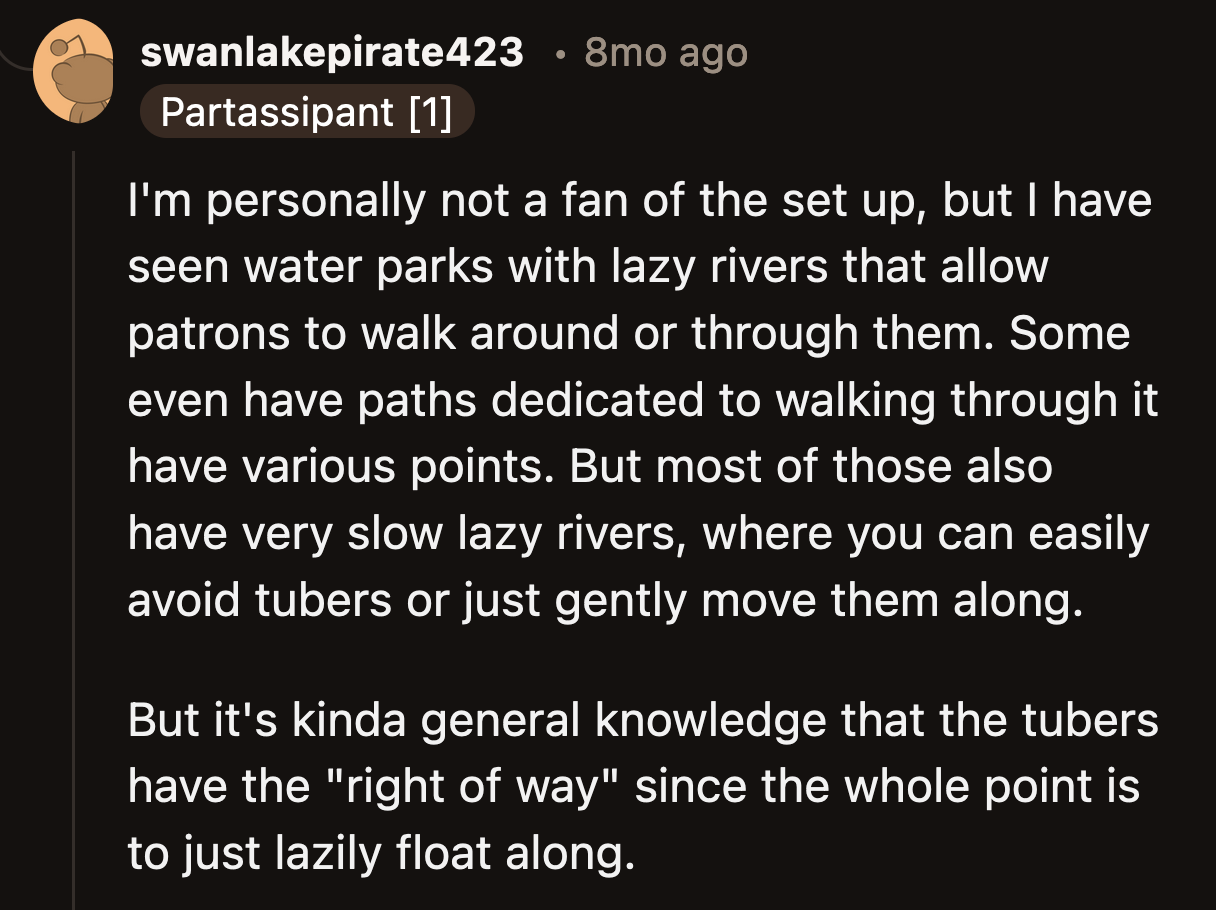 If she didn't want tubes to surround her and her baby, she shouldn't have gone into the lazy river.