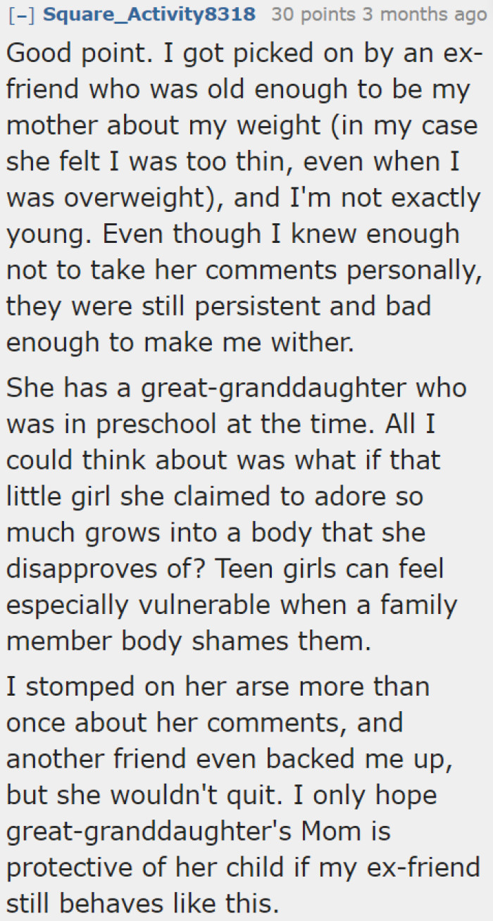 Body shaming can scar people for life.