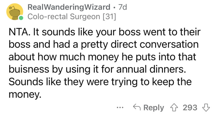 The restaurant would have lost a valuable customer.