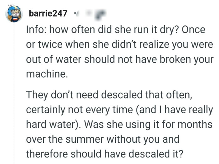 This Redditor has a question that needs clarification