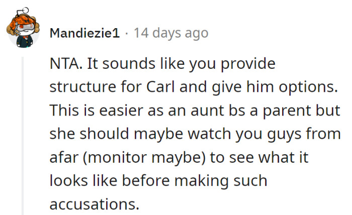 Providing structure and options is like being a cool 