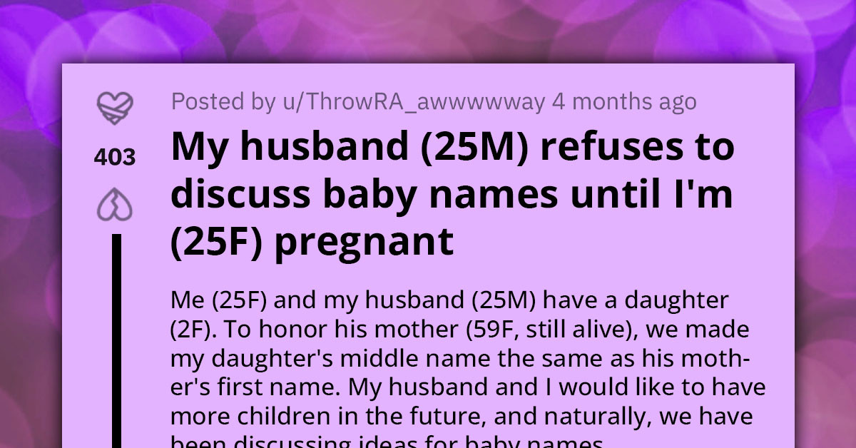 Woman Asks If They've Honored Husband's Mother Enough With First Daughter's Middle Name, Questions Need For Repeating Name In Future Children