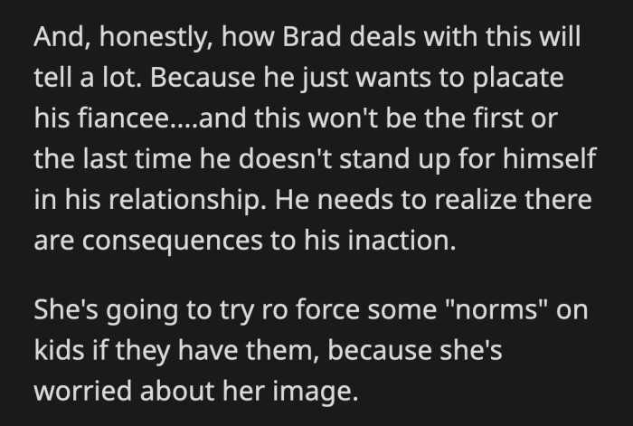 Vicky's choice to burn bridges and Brad's inaction is a warning for what lies ahead in their relationship, a commenter warned