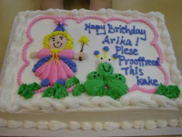 10. Please proofread this cake.