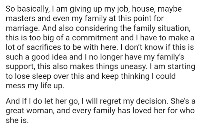 Apparently, the OP will be giving up a lot of things and he's just listing a few here