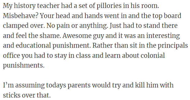 It Was an Interesting and Educational Punishment