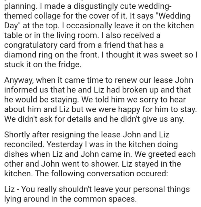 The OP Received a Congratulatory Card from a Friend That Had a Diamond Ring on the Front