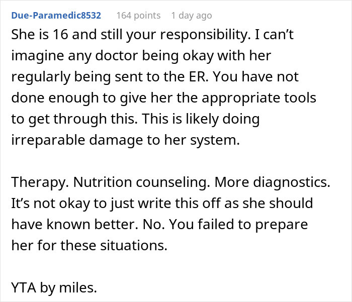 Irreparable damage to her system