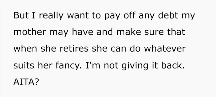 I'm not giving it back