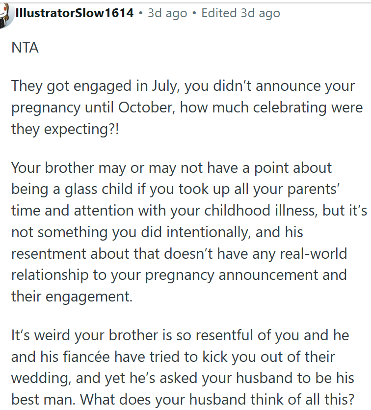 It’s Unusual How Much Resentment OP's Brother Is Showing.