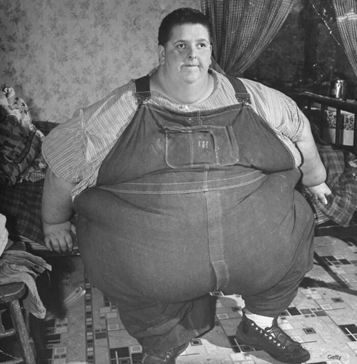 "The Heaviest Man In History, Jon Browner Minnoch. He Weighed 1,400 Pounds"