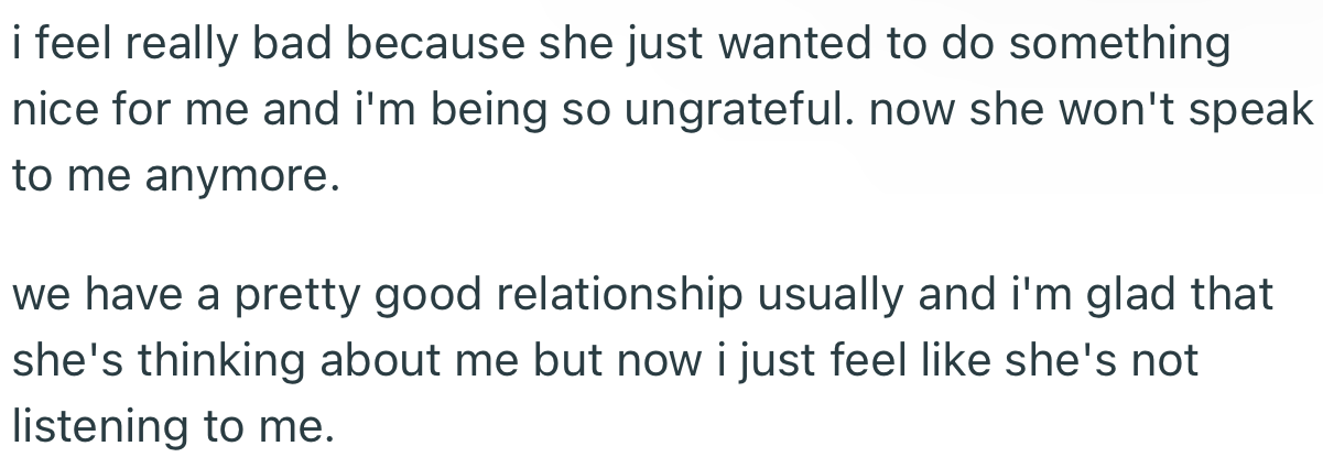 OP Has Been Feeling Guilty Since the Altercation with Their Mom