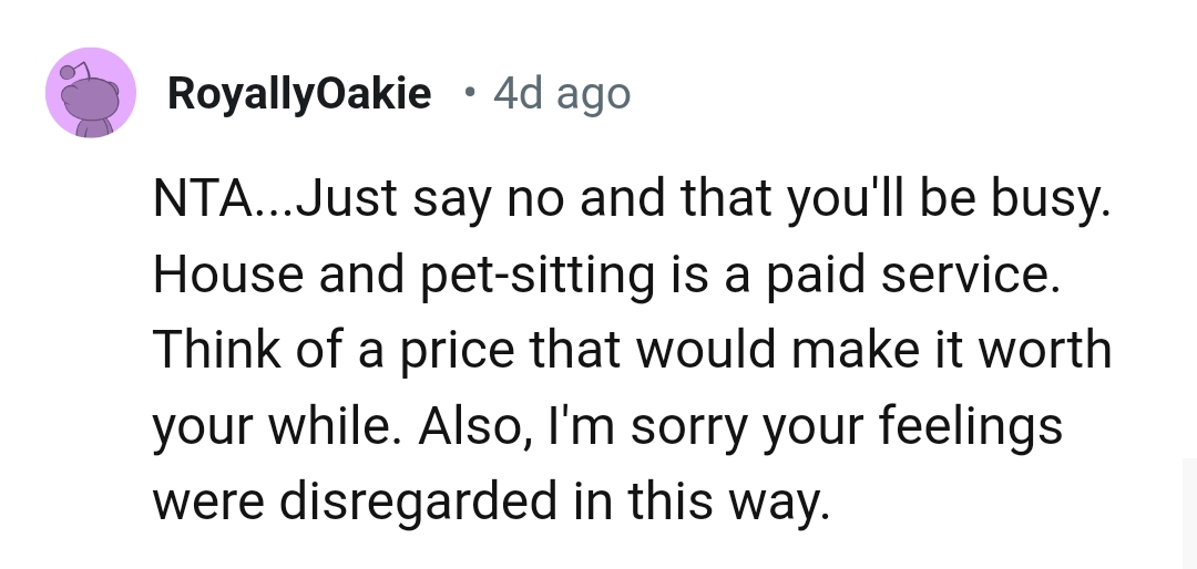 The OP should claim to be busy