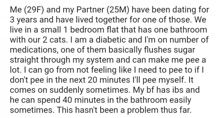 The OP is diabetic and on several medications