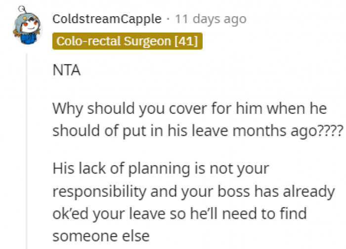 His problem isn't her responsibility