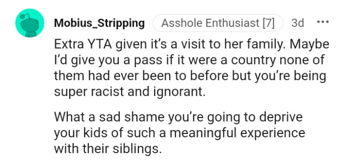 Let's head into the comments section and find out what other Redditors have to say regarding the OP's story above