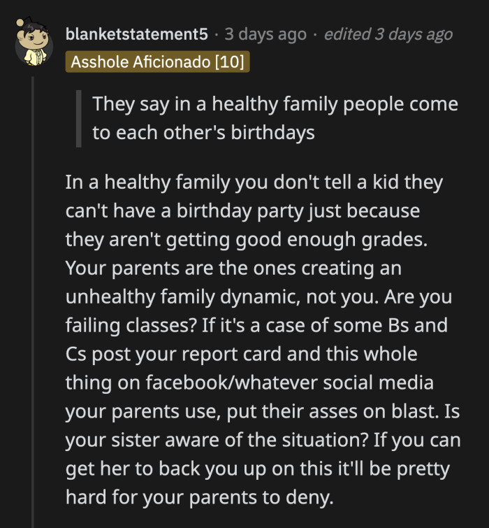 It's bold of them to ask OP to play happy family after they banned her from celebrating her own birthday