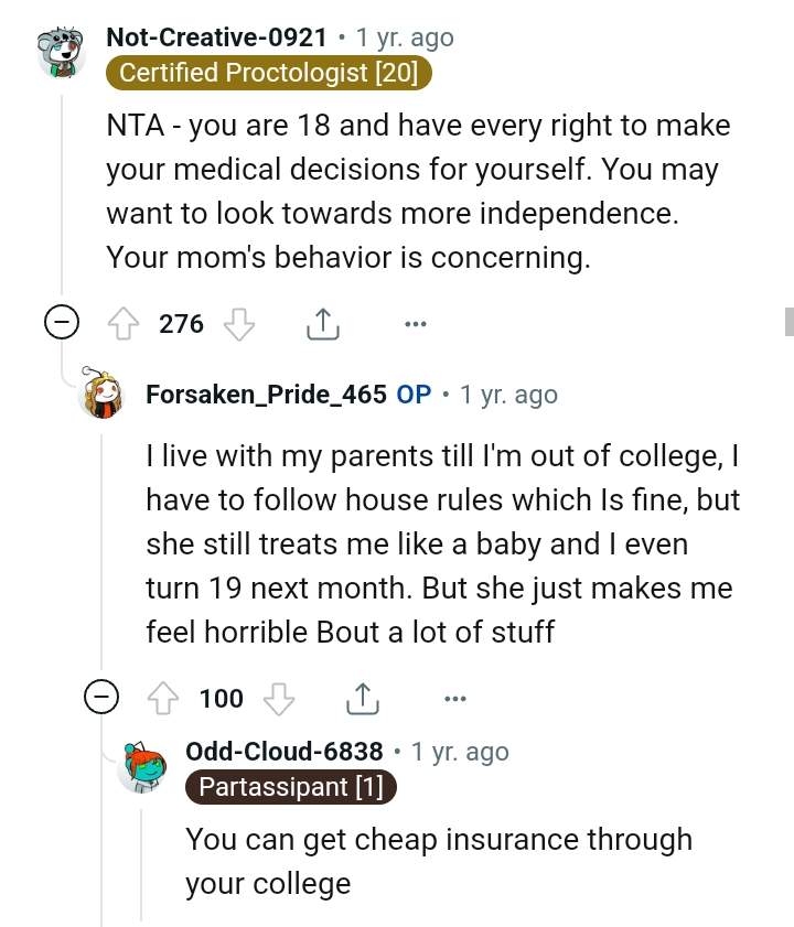 The Behavior of the OP's Mom Is Concerning