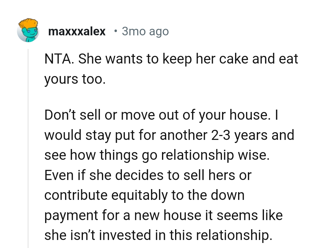 The OP shouldn't sell or move