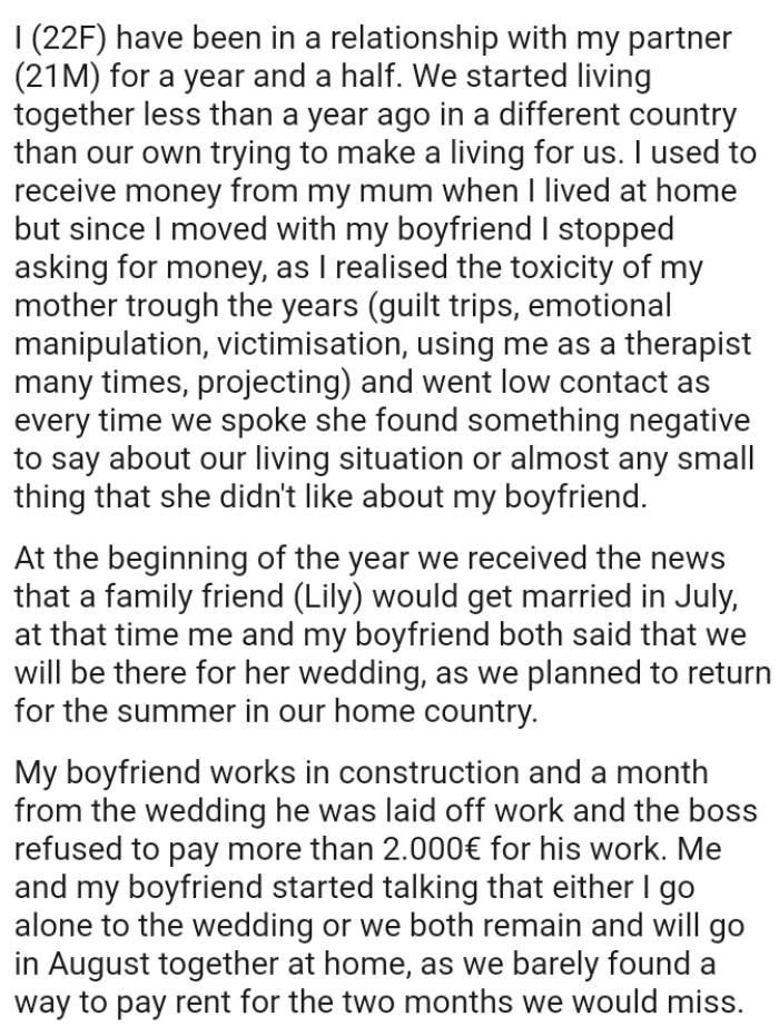 Every time they spoke, she found something negative to say about their living situation.