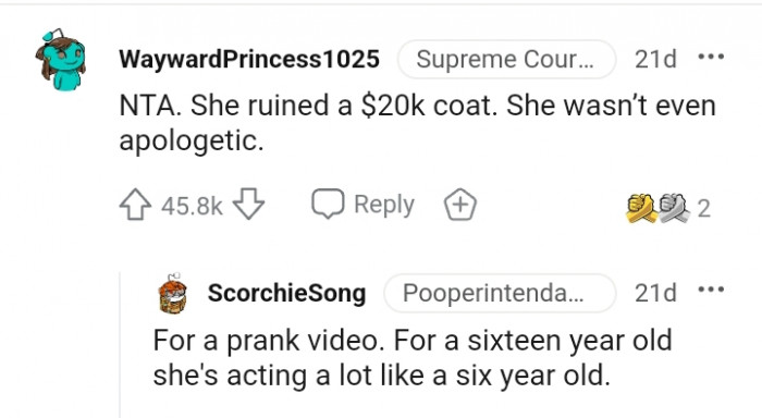 She was not even apologetic