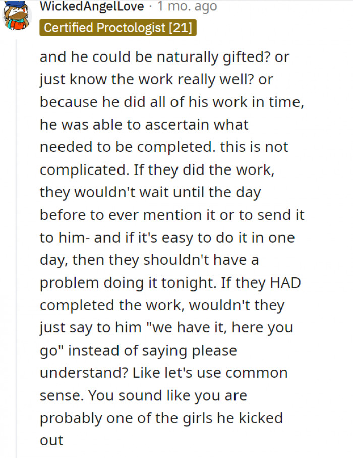 What an argument, but how about we go back to the idea that the teacher gets involved here?