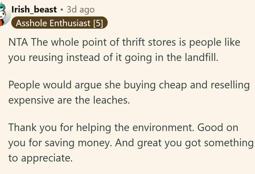 The primary purpose of thrift stores is to reuse.