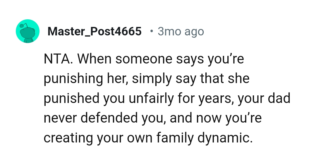 She punished the OP unfairly