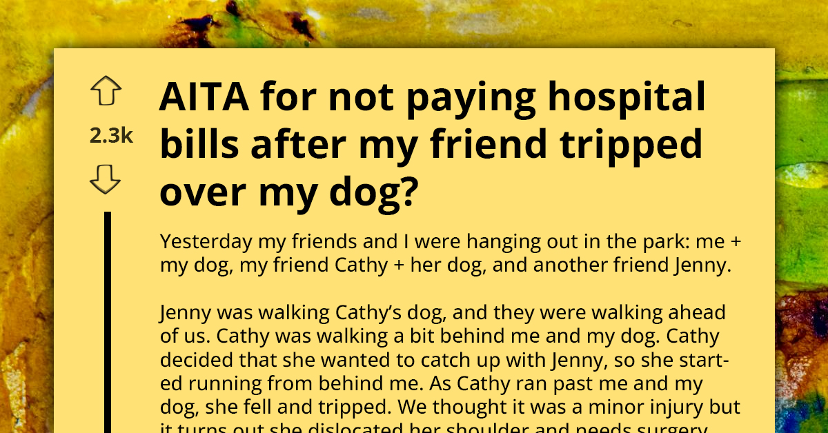 Redditor Refuses To Pay Medical Bills For Their Friend Who Got Injured By Tripping Over Their Dog