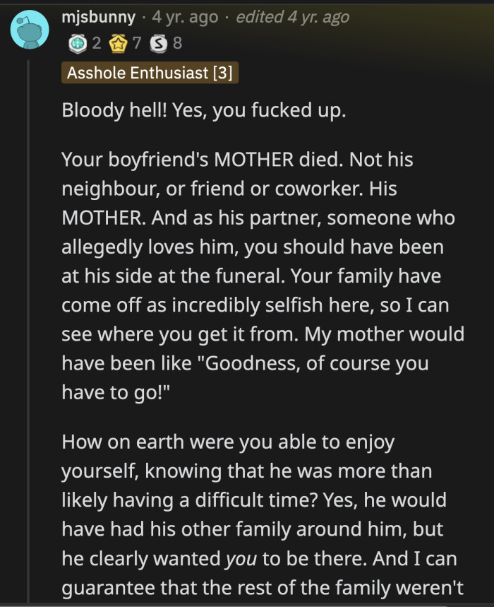 How was OP able to even think of going on a vacation at that time?