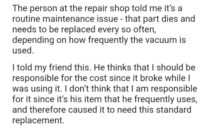 He thinks that the OP should be responsible