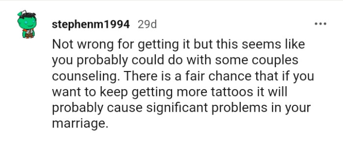 The OP could do with some couples counseling