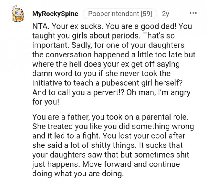 You taught your girls about periods