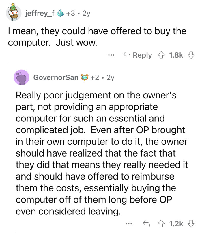 That's the least he could have done, considering they make tons of money.