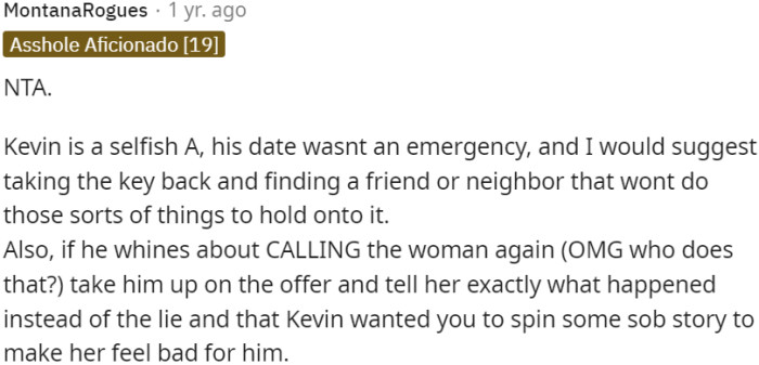 OP's brother's claim of a date night being an emergency is unfounded