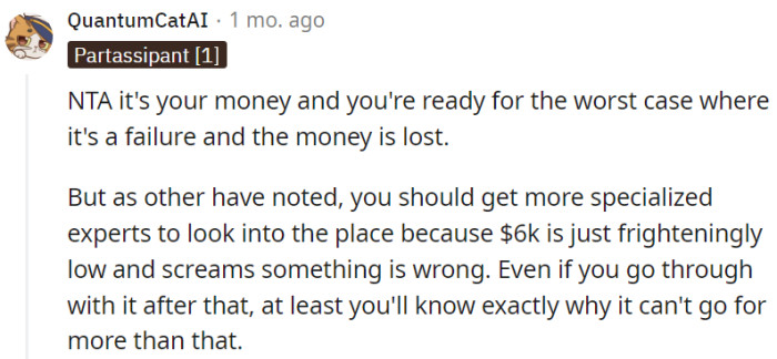 As we said, that $6k alone is a red flag!