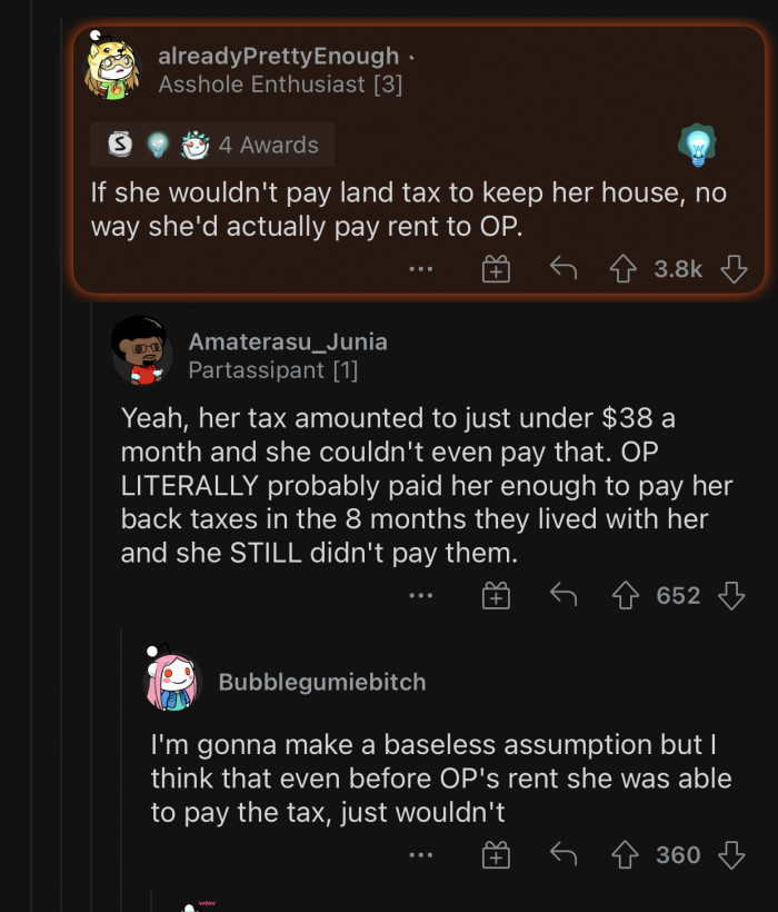 OP has no guarantee that her SIL would even pay the rent.