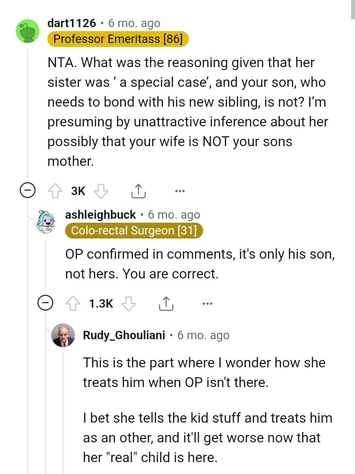 It's only his son, not hers