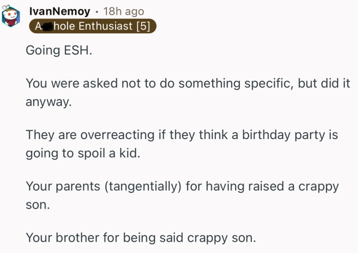 “You were asked not to do something specific, but did it anyway.”