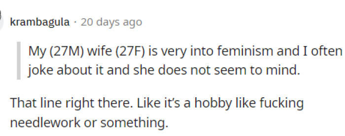 This right here set the tone for the entire post and many people already knew where this was going before he explained the full situation.