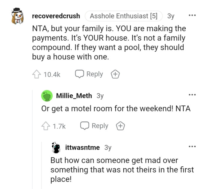 Let's head into the comments section and find out what other Redditors have to say regarding the OP's story