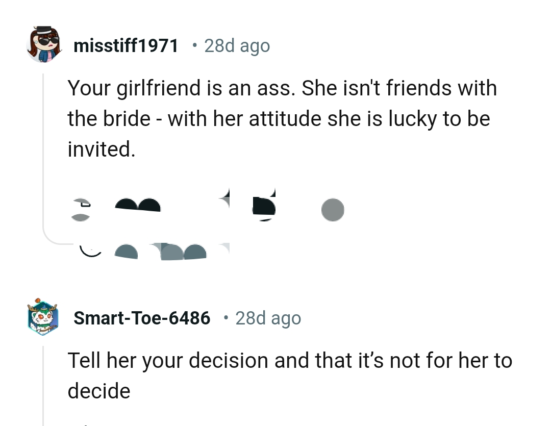 She is not friends with the bride