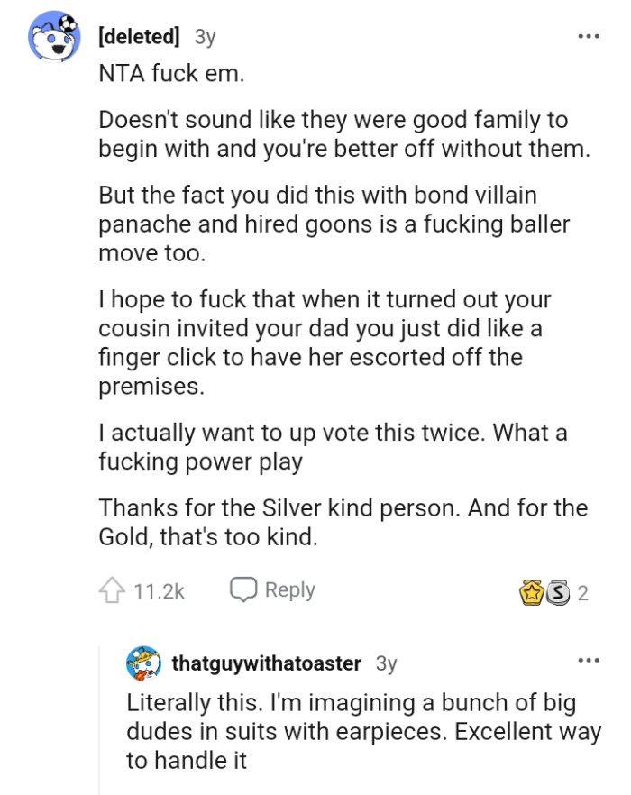 Doesn't sound like they were good family to begin with