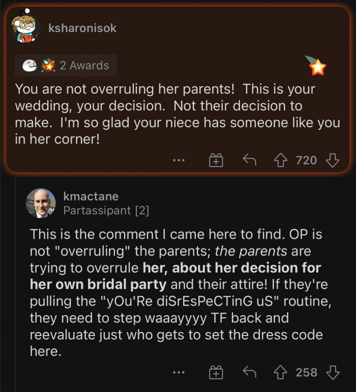 It's OP's wedding, and they are trying to make it about them.